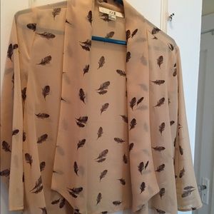 Forever 21 Flowy Feather Cardigan style blouse
